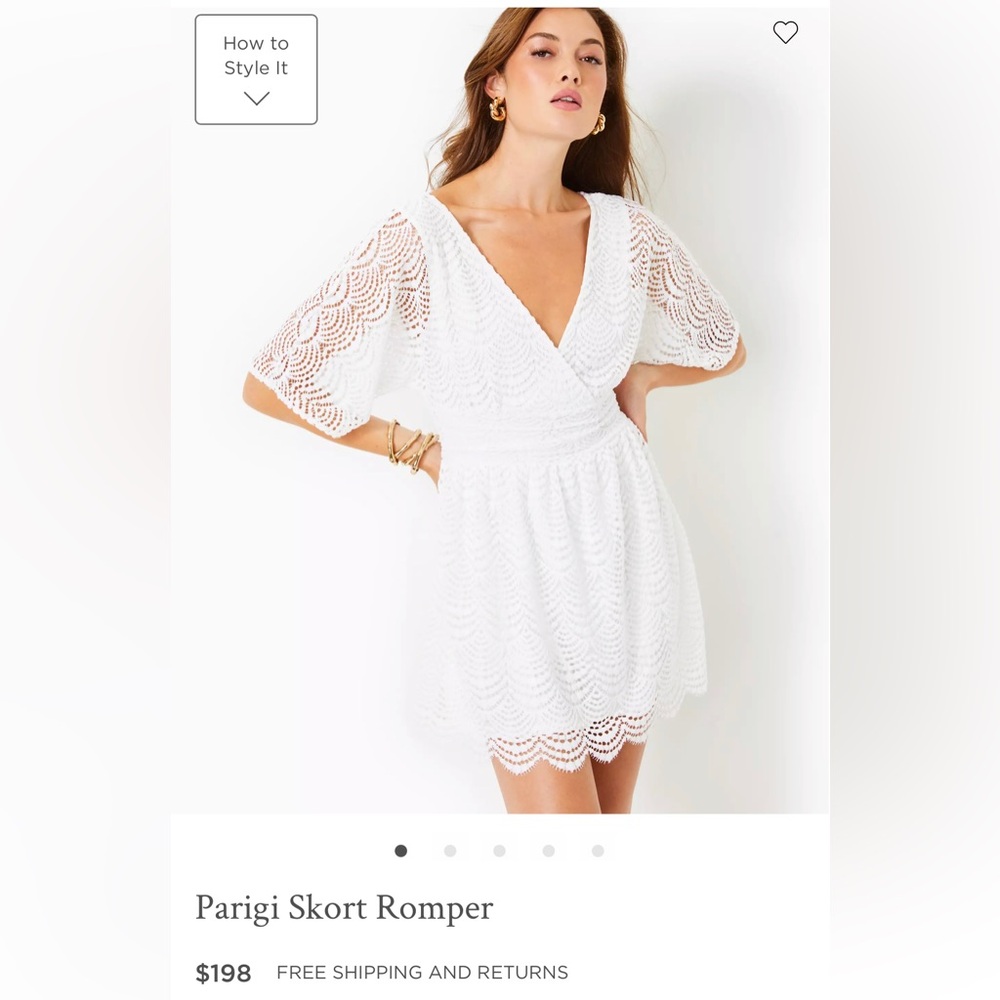 NWOT Lilly Pulitzer Parigi Skort Romper in White